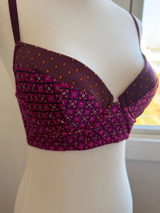 Purple Patterned Bra - Women Intimates - Picture 2 of 4